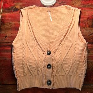 Free People sweater vest peach size large